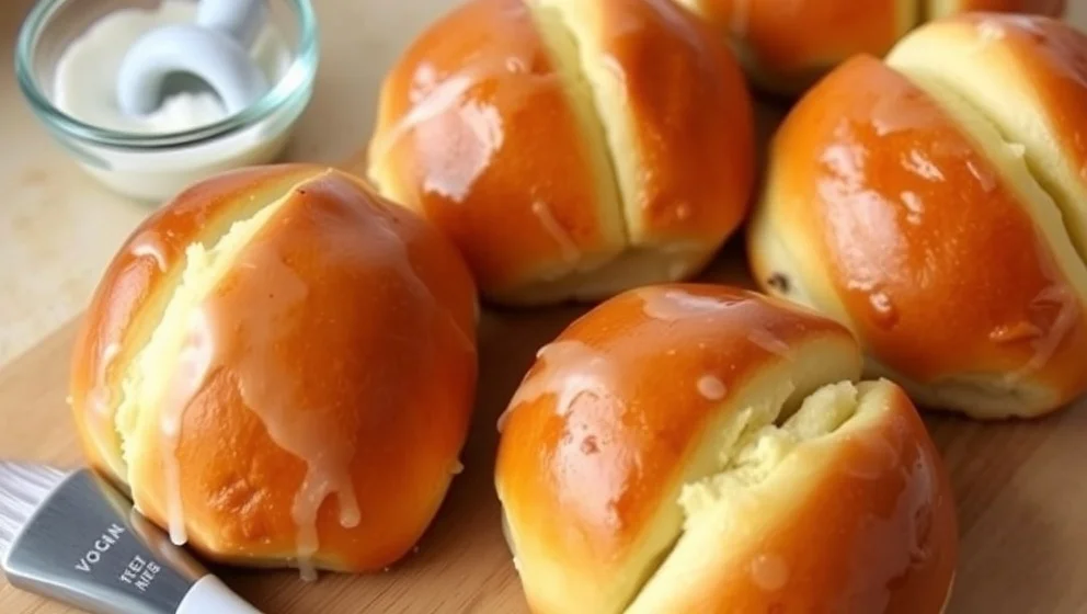 Pensla bullar med sockerlag istället för ägg